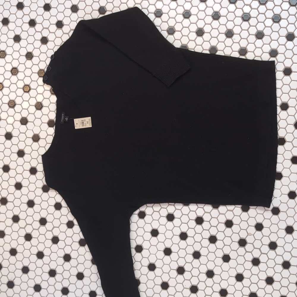 NWT Ann Taylor M Black Wool Sweater